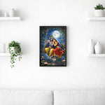 Radha Krishna Romantic Moonlight Wall Frame – Divine Love Spiritual Wall Art | Love Craft Gifts