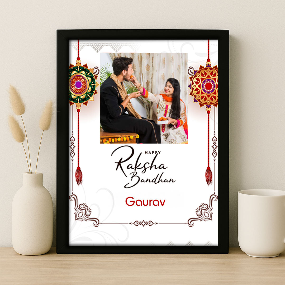 Custom Raksha Bandhan Frame with Name & Photo – Festive Gift for Brother |  Love Craft Gifts