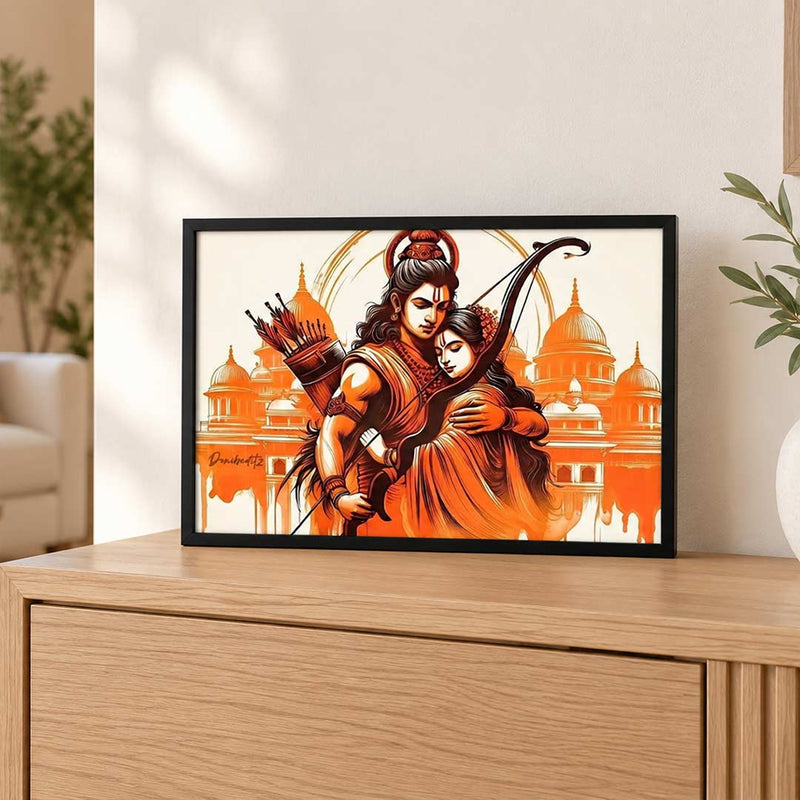 Ram Sita Devotional Artwork | Housewarming & Diwali Gift | Love Craft Gifts™