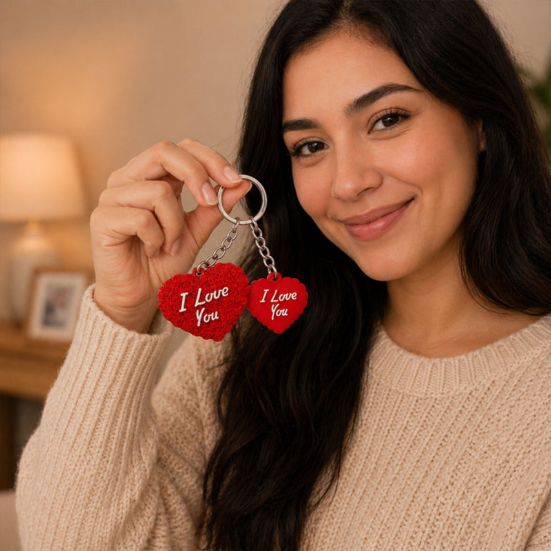 I Love You Heart Couple Keychain Set – Romantic Love Heart Keyring Gift for Couples & Valentine’s Day (Standard Gift Size) | Love Craft Gifts™