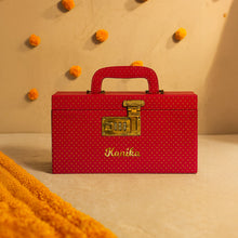 Red Polka Dot Bangle Box with Lock & Name