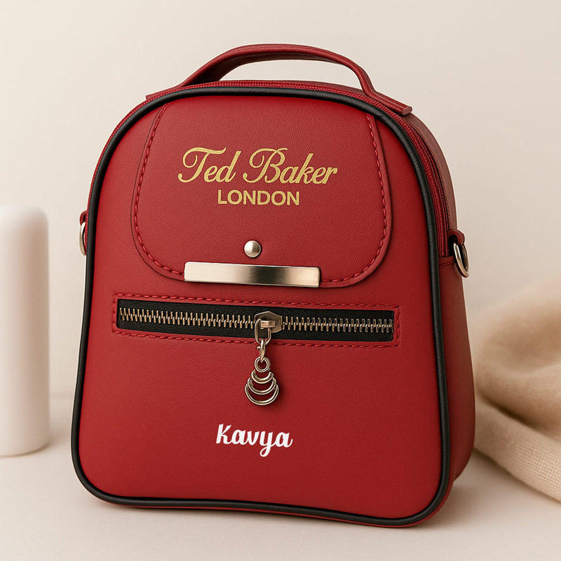 Personalized Women's Leather Sling Bag – Custom Name, Heart Charm & Elegant Design | Love Craft Gifts