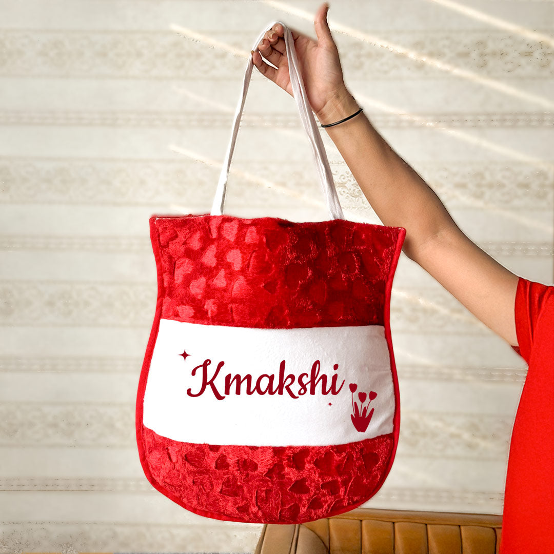 Personalized Red Velvet Name Bag | Love Craft Gifts
