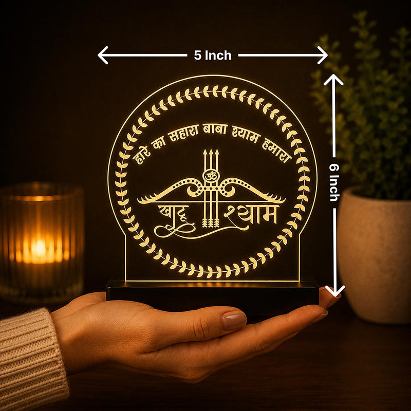 Khatu Shyam LED Car Dashboard Lamp – Premium Acrylic Khatu Shyam Ji Dashboard Light for Car Interior Decor, Spiritual Gift for Devotees & Divine Travel Companion | LoveCraftGifts™