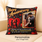 Personalized Happy Anniversary Cushion with Custom Photo | Love Craft Gifts