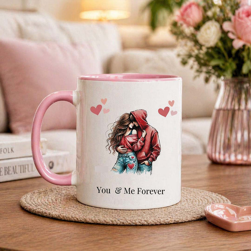 Romantic Couple Mug 250ml | You & Me Forever Illustrated Gift | Love Craft Gifts™