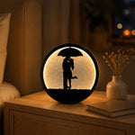 Romantic LED Lamp for Couples 9x9" | Umbrella Couple Silhouette Table Decor | Love Craft Gifts™