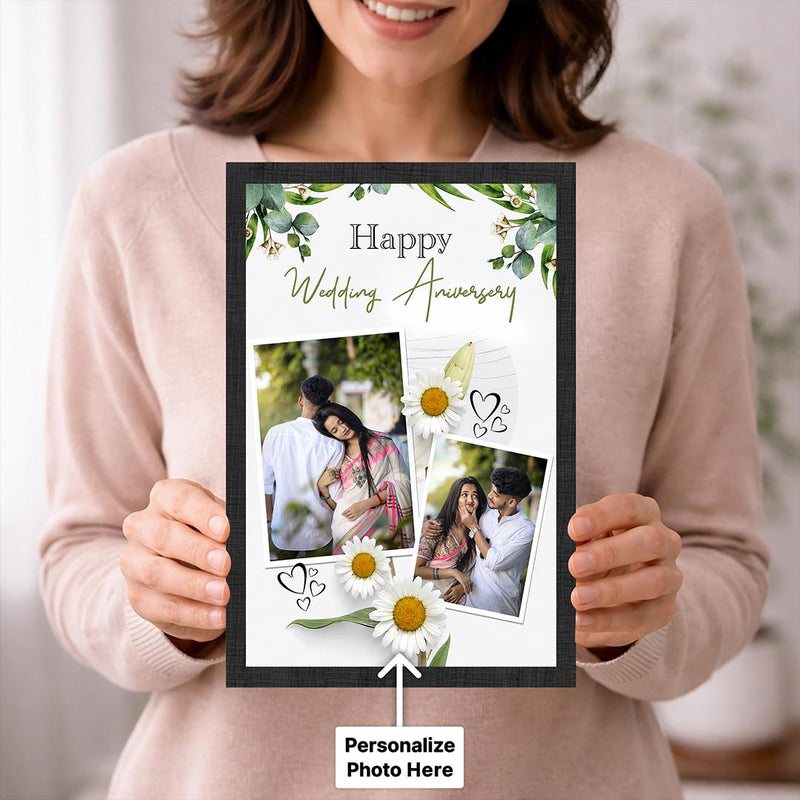 Personalized Wedding Anniversary Photo Wall Frame | Custom Couple Memory Keepsake Gift 8x12" | Love Craft Gifts™