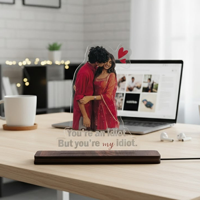 Personalized Couple Acrylic LED Lamp (5 × 7 Inch) | Love Craft Gifts