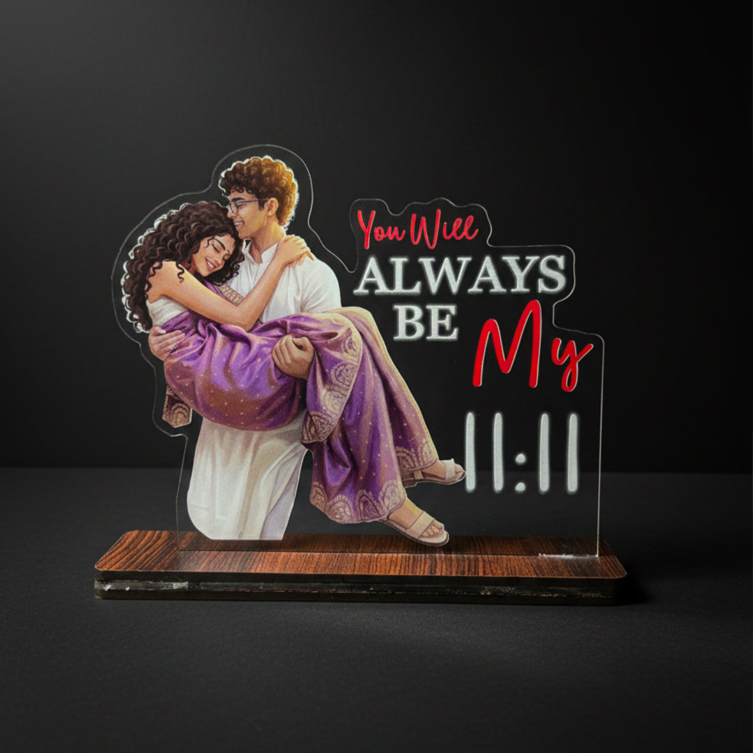 You’ll Always Be My Light – Personalized Couple Acrylic LED Lamp | Love Craft Gifts