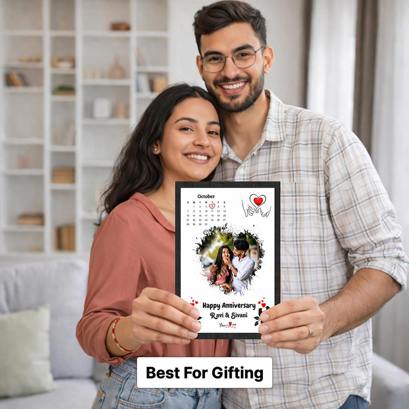 Personalized Anniversary Calendar Couple Wall Frame | Custom Romantic Photo & Special Date Memory Gift 8x12" | Love Craft Gifts™