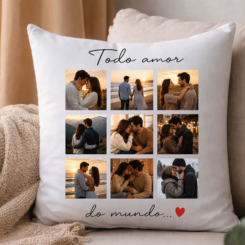 Personalized Couple Photo Cushion Cover | Custom Romantic Memory Pillow Gift for Couples, Husband & Wife - 10x10 Inch | Love Craft Gifts™