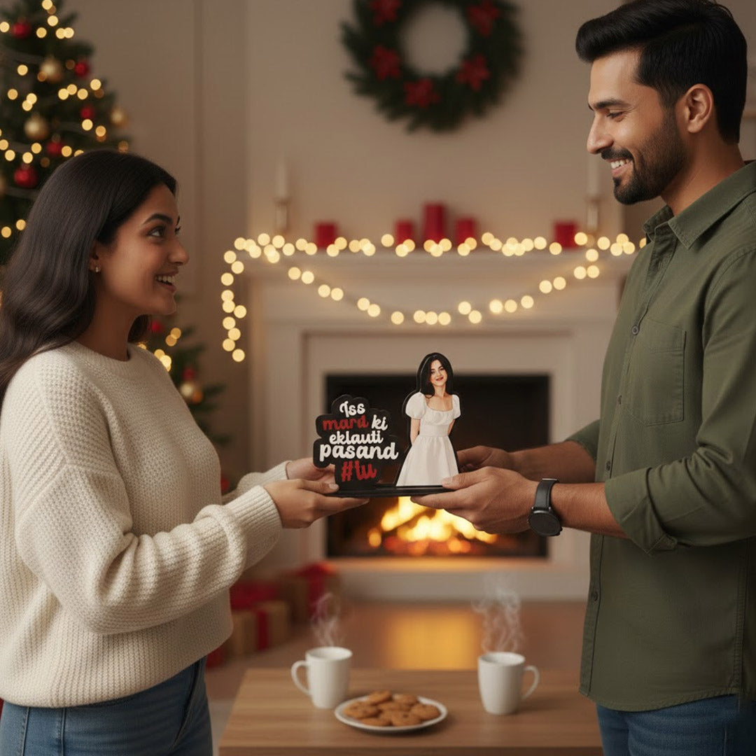 Iss Mard Ki Eklauti Pasand – Personalized Illustrated Standee | Love Craft Gifts