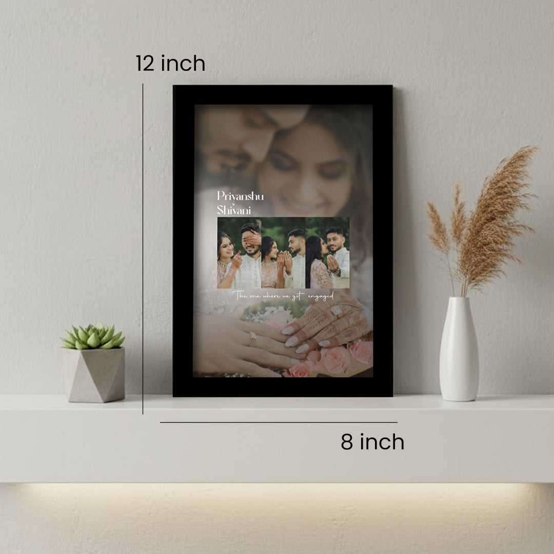 Personalized Engagement Memory Frame for Couples | Love Craft Gifts