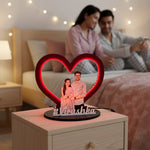 Personalized Warm Light Heart Couple Frame – 7×8.5"