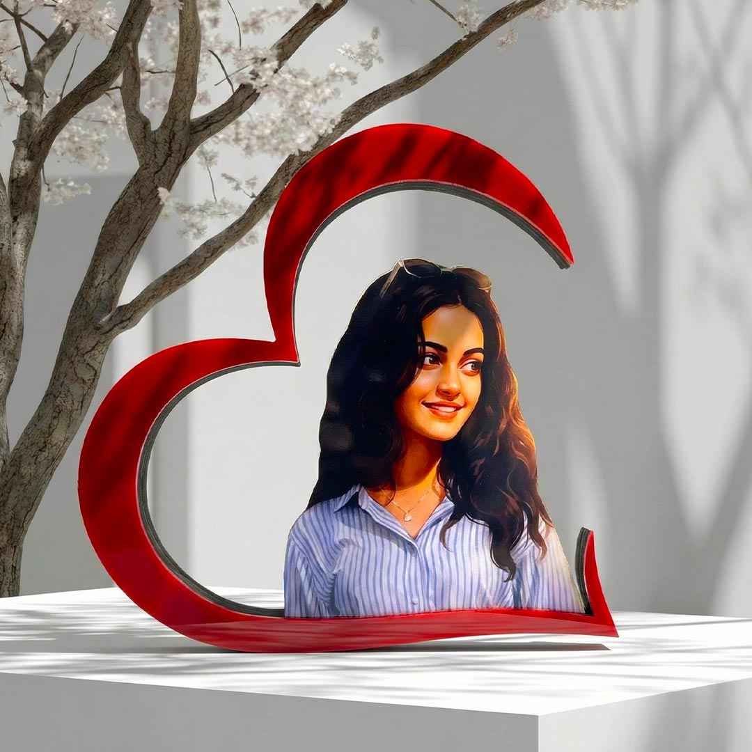 ❤️ Forever in My Heart – Personalized Acrylic Photo Frame (8.5×8.5 inch)