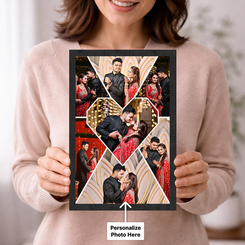 Personalized Couple Photo Collage Wall Frame | Custom Romantic Memory Picture Frame Gift Available in 8x12" to 24x36" | Love Craft Gifts™