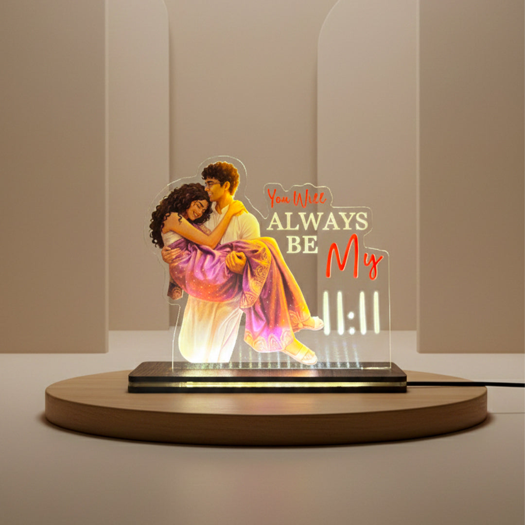 You’ll Always Be My Light – Personalized Couple Acrylic LED Lamp | Love Craft Gifts