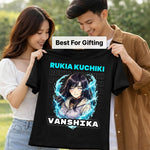 Personalized Rukia Kuchiki Anime Name T-Shirt for Women – Custom Printed Black Tee | Love Craft Gifts