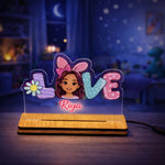 Personalized Cartoon Name LED Lamp for Kids (5×7 Inch) | Love Craft Gifts