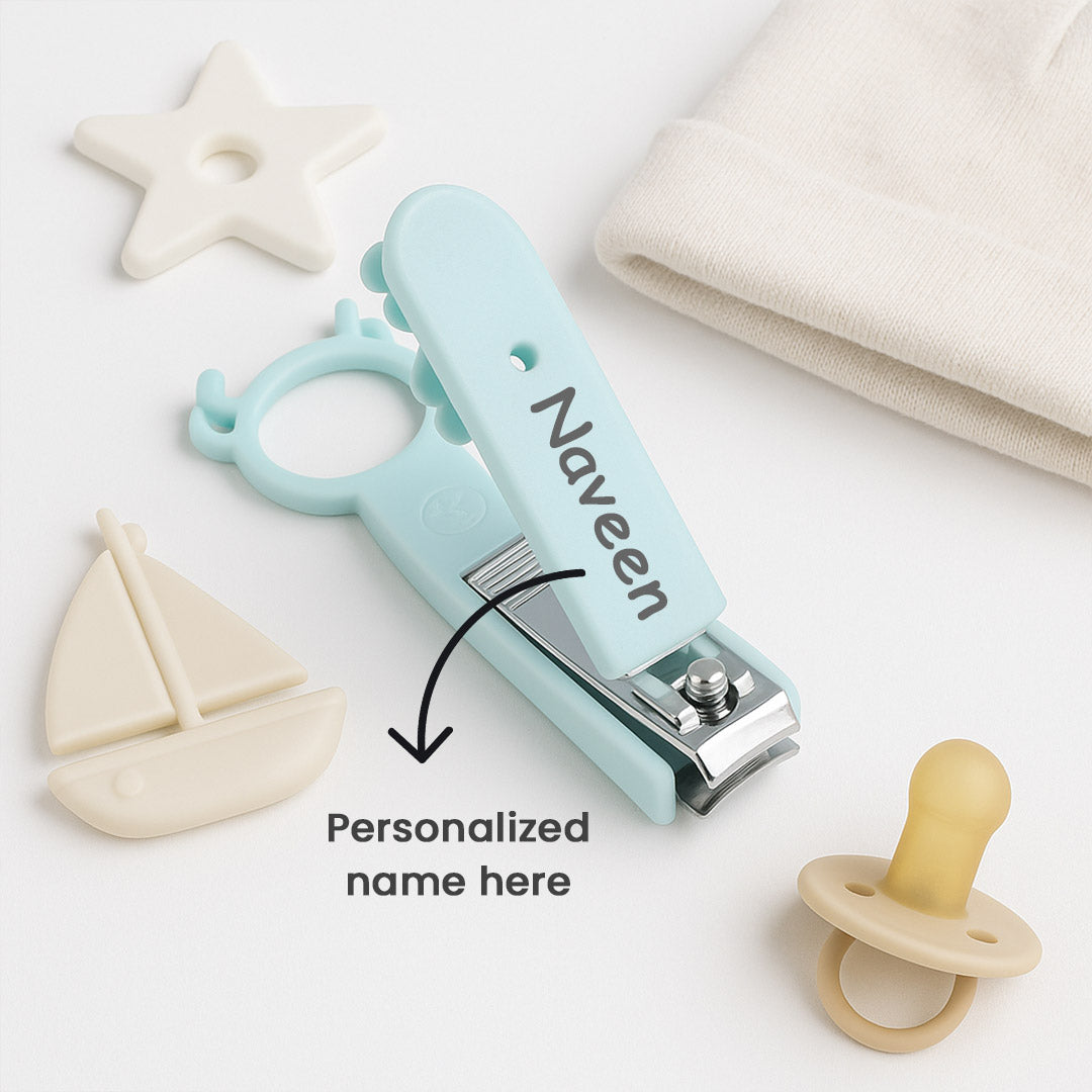 Personalized Baby Nail Cutter – Baby Blue | Custom Name Engraved | Safe for Newborns | Love Craft Gifts