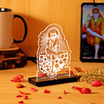 Shirdi Sai Baba LED Car Dashboard Lamp – Premium Acrylic LED Light for Car Dashboard, Home Temple Decor, Spiritual Gift for Sai Devotees | LoveCraftGifts™