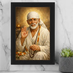 Sai Baba Blessing Wall Frame – Shirdi Sai Baba Spiritual Wall Art (Multiple Sizes) | Love Craft Gifts