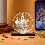 Maa Saraswati LED Acrylic Lamp – Goddess of Knowledge Decorative Night Light for Study Table, Home Temple & Spiritual Gifting | LoveCraftGifts™
