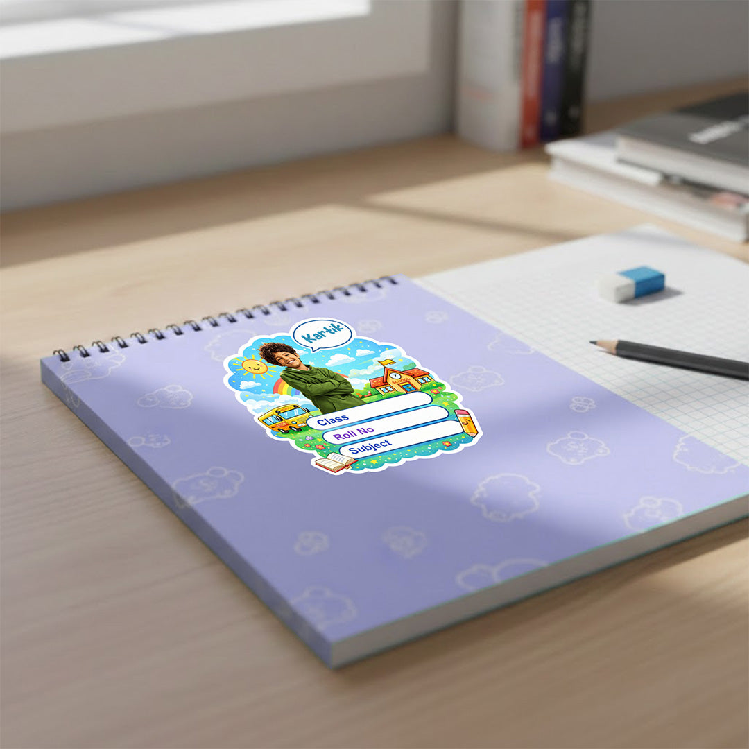 Personalized School Bus Theme Kids Name Slips (2x3 Inch, 28 Stickers) – Custom Name & Photo School Labels | Love Craft Gifts