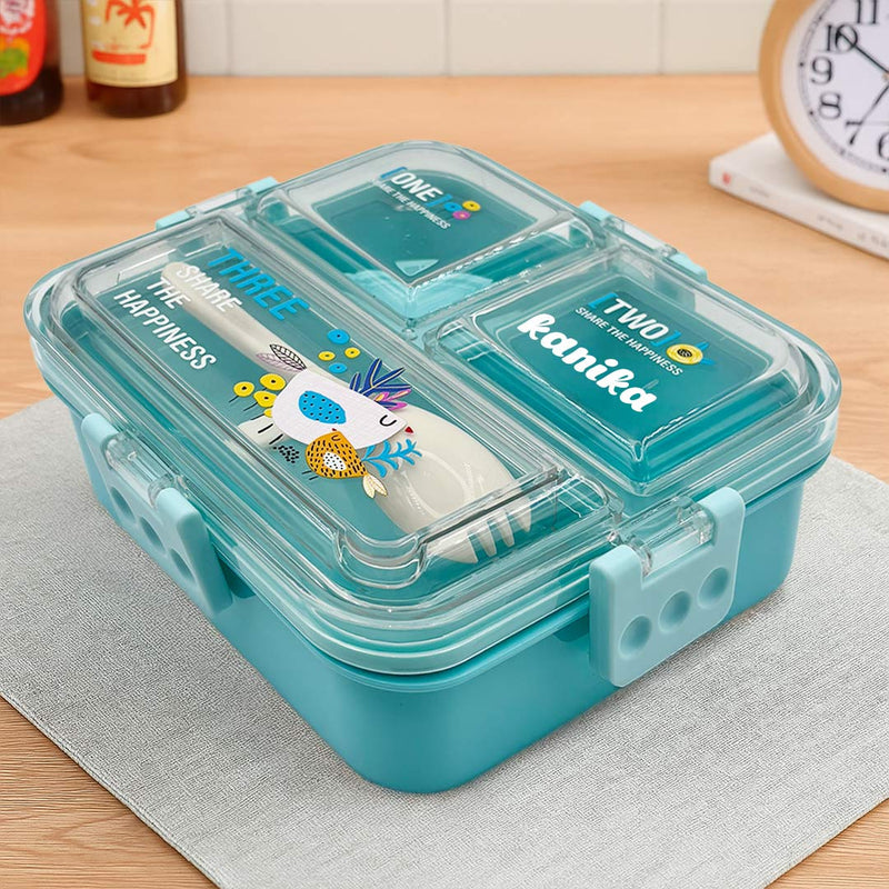 Personalized Blue Unicorn Lunchbox with Spoon & Container | Love Craft Gifts