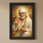 Sai Baba Blessing Wall Frame – Shirdi Sai Baba Spiritual Wall Art (Multiple Sizes) | Love Craft Gifts