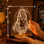 Lord Shiva LED Acrylic Lamp – Mahadev Spiritual Night Light for Home Temple, Puja Room Decor & Religious Gift | LoveCraftGifts™