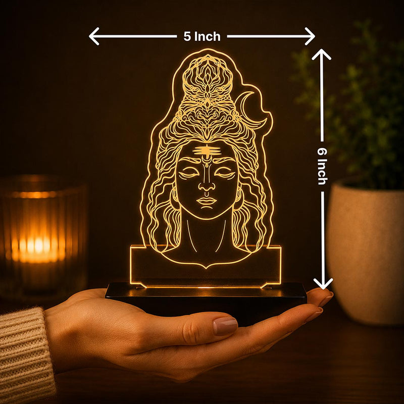 Lord Shiva LED Car Dashboard Lamp – Premium Mahadev Acrylic LED Light for Car Dashboard, Home Temple Decor, Spiritual Gift for Shiv Bhakts | LoveCraftGifts™