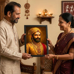 Chhatrapati Shivaji Maharaj Inspirational Portrait Wall Frame – Patriotic Maratha Warrior Wall Art | Love Craft Gifts