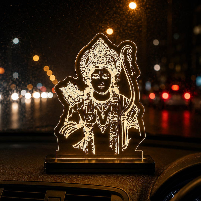 Shree Ram Ji LED Acrylic Lamp – Divine Lord Rama Decorative Night Light for Home Temple, Car Dashboard & Spiritual Gifting | LoveCraftGifts™