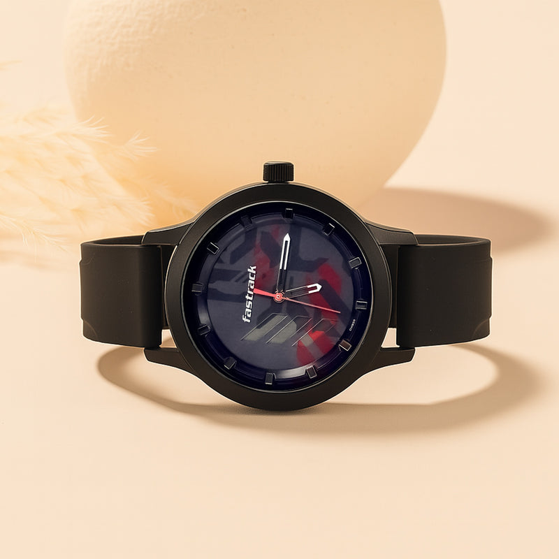 Fastrack Black Camo Dial Watch with Personalized Gift Box | Love Craft Gifts