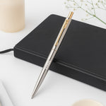 Parker Classic Stainless Steel Ball Pen - Silver with Gold Trim | Love Craft Gifts
