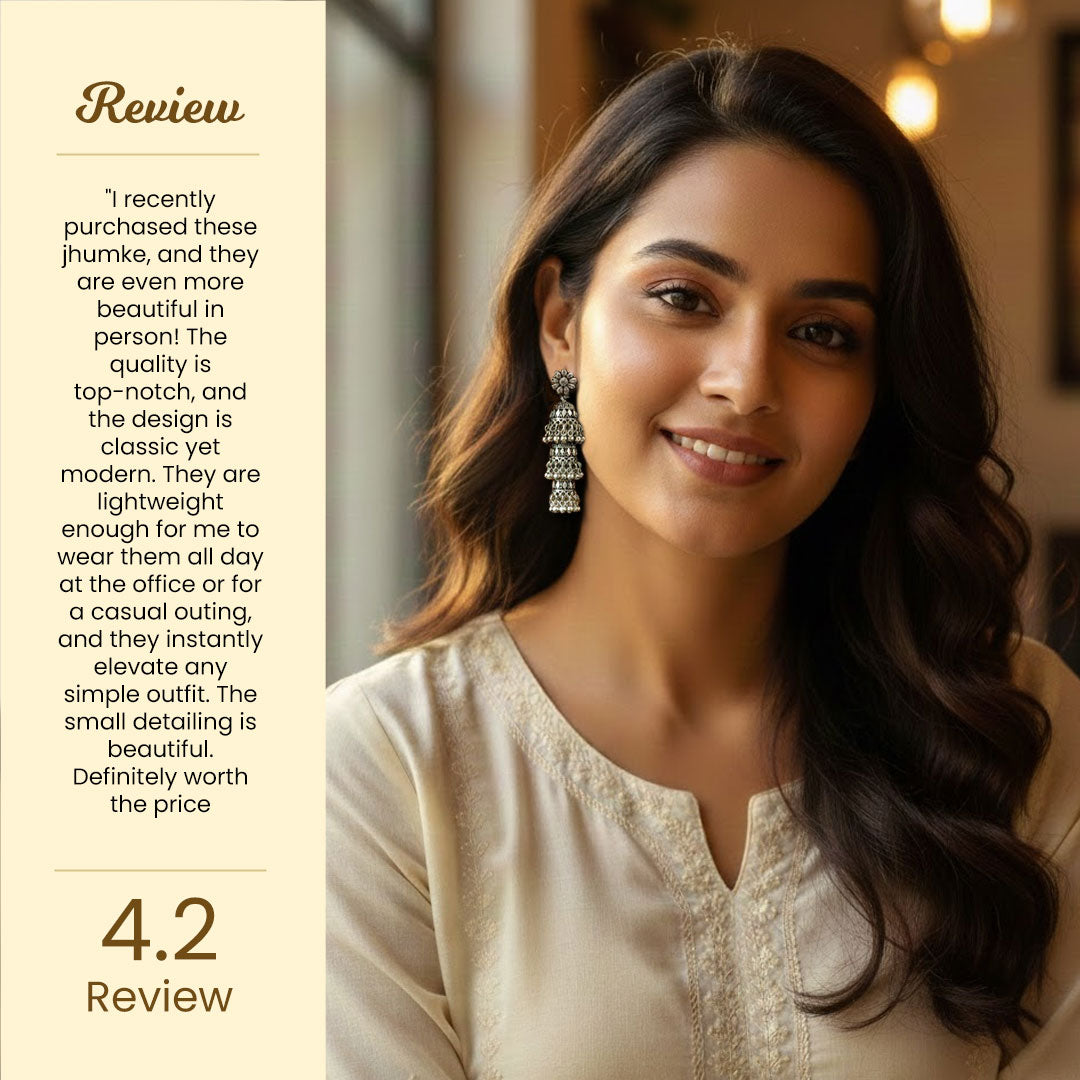 Oxidized Silver Jhumka Earrings for Women – Premium Ethnic Gift for Festive & Daily Wear | Love Craft Gifts