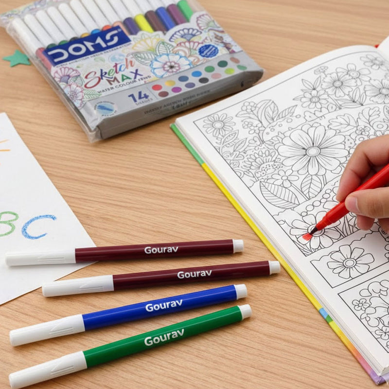 Personalized DOMS Sketch Max Water Colour Sketch Pens (14 Shades)