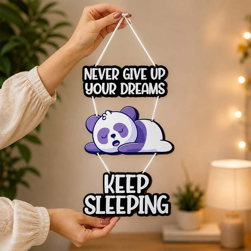 Sleeping Panda Wall Hanging 9x12" | Funny Teen Room & Dorm Decor | Love Craft Gifts™