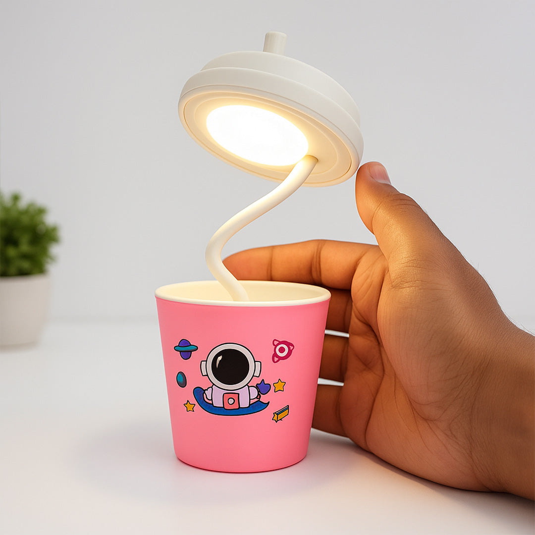 Space Astronaut Cup LED Table Lamp – Flexible Neck Night Light for Kids | Love Craft Gifts