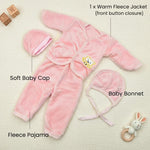 Baby Pink Winter Fleece Clothing Set – 4-in-1 | Love Craft Gifts