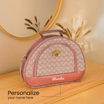 Personalized Round Pink Vanity & Jewellery Storage Case – Small & Big Sizes | Love Craft Gifts