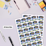 Personalized Space Rocket Theme Kids Name Slips (2x3 Inch, 28 Stickers) – Custom Name & Photo School Labels | Love Craft Gifts