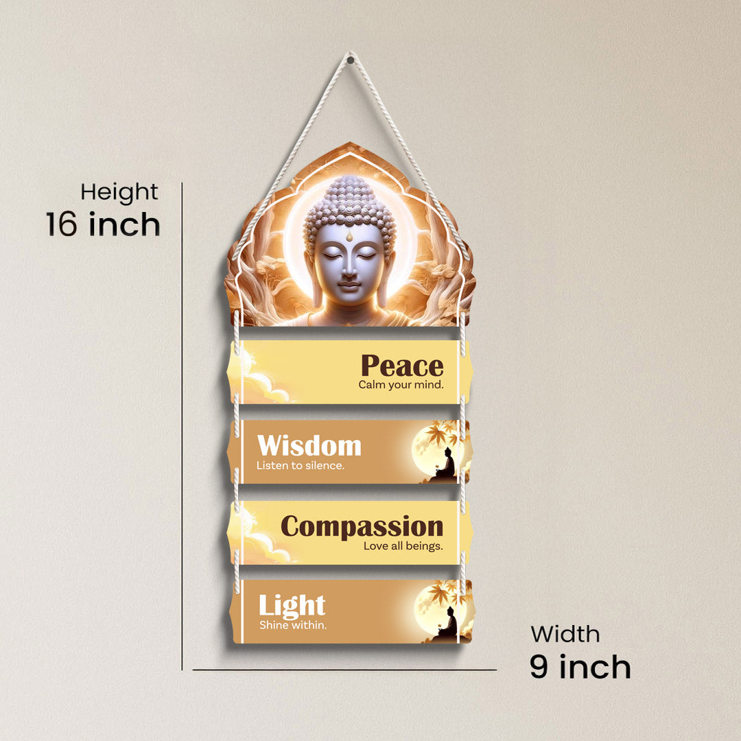 Buddha Inspirational Quote Wall Hanging (9x16 Inch) – Love Craft Gifts