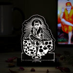 Shirdi Sai Baba LED Car Dashboard Lamp – Premium Acrylic LED Light for Car Dashboard, Home Temple Decor, Spiritual Gift for Sai Devotees | LoveCraftGifts™