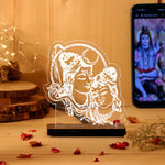Shiv Parvati LED Car Dashboard Lamp – Premium Acrylic Mahadev Parvati Dashboard Light for Car Interior, Home Temple Decor & Spiritual Gift | LoveCraftGifts™
