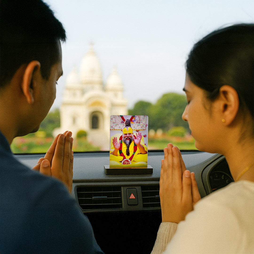Premanand Ji Maharaj Car Dashboard Acrylic Frame | Love Craft Gifts