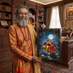 Radha Krishna Romantic Moonlight Wall Frame – Divine Love Spiritual Wall Art | Love Craft Gifts