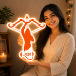 Ram Ji UV Acrylic LED Wall Decor Lamp | Spiritual Mandir & Room Decoration Gift for Family, Home & Devotees - 12x14" | Love Craft Gifts™